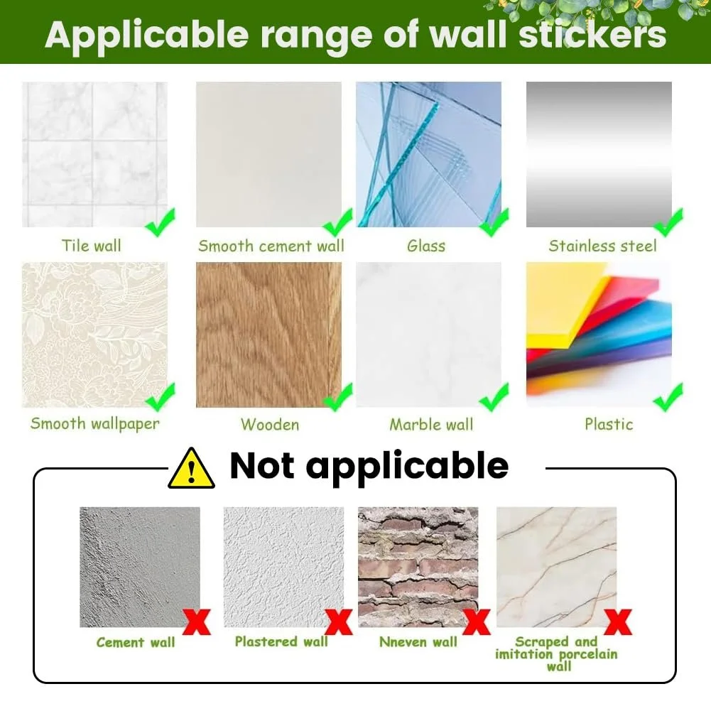 Наклейки на стіну 3D Рослини у горщиках 6 штук Зелений, фото №6