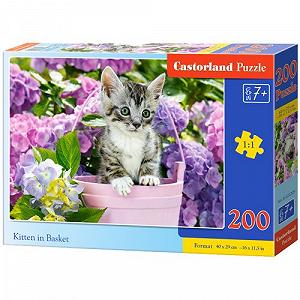 Пазлы Котенок в корзине 200 элементов [tsi189699-TSI] - Фото 1