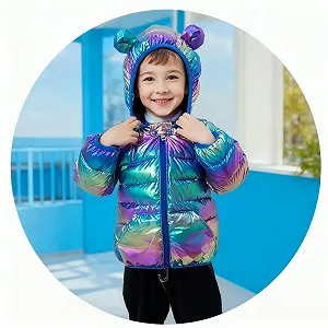 JiAmy Детское зимнее пальто, зимняя куртка для девочек с капюшоном, легкая куртка для мальчиков, стеганая куртка с длинными рукавами и молнией для осени и зимы, для детей от 12 месяцев до 5 лет synthetic.ua - Фото 1