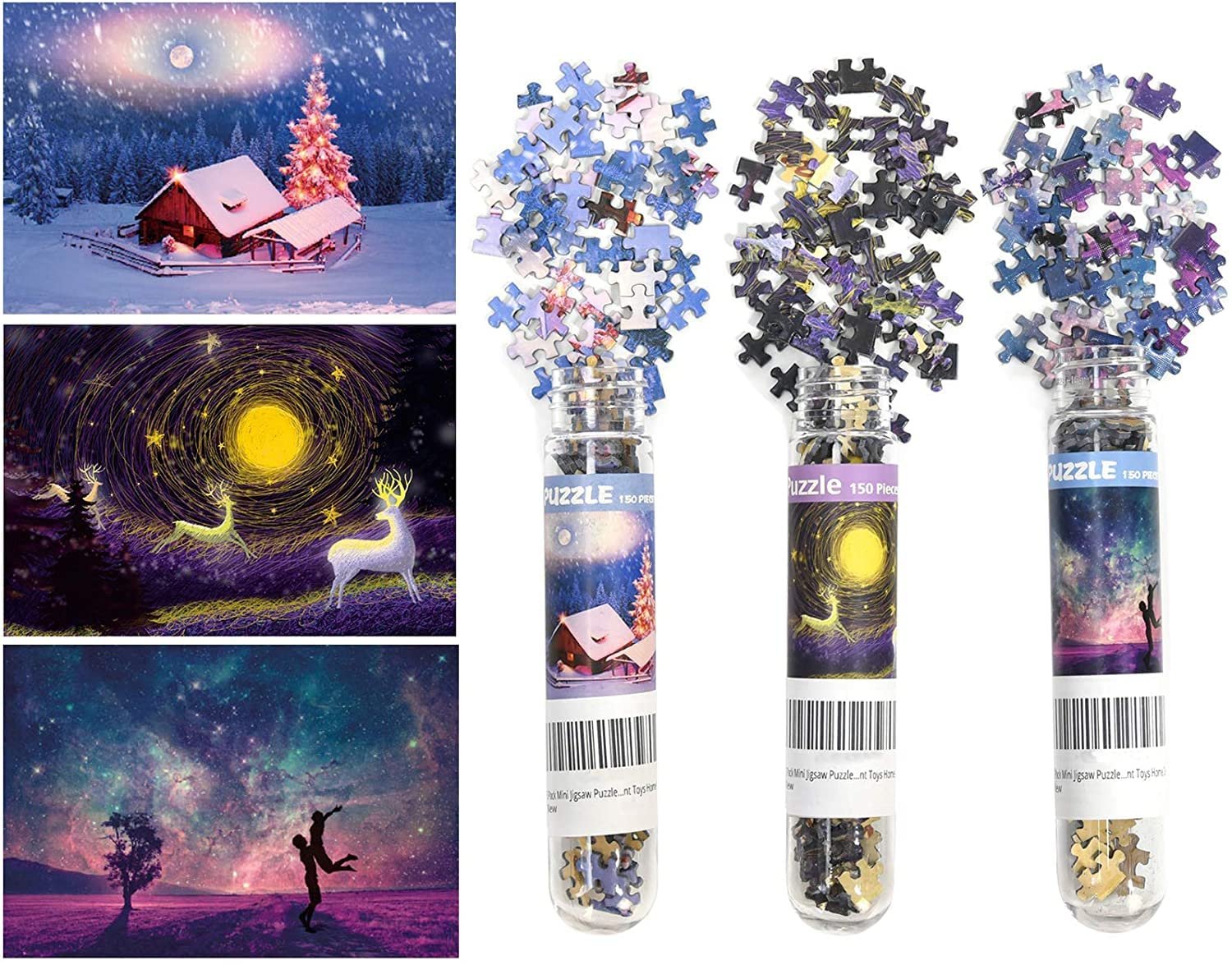 Набор пазлов Mini Puzzles 150 элементов 3 шт. Пейзажи 15 х 10 см, фото №1