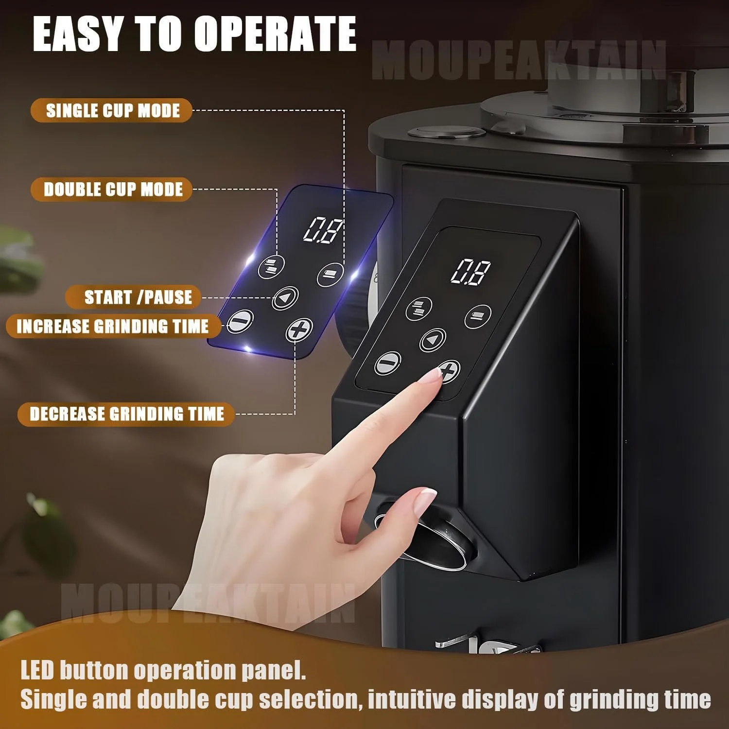 Кофемолка Электрическая 64 мм Beige, фото №6