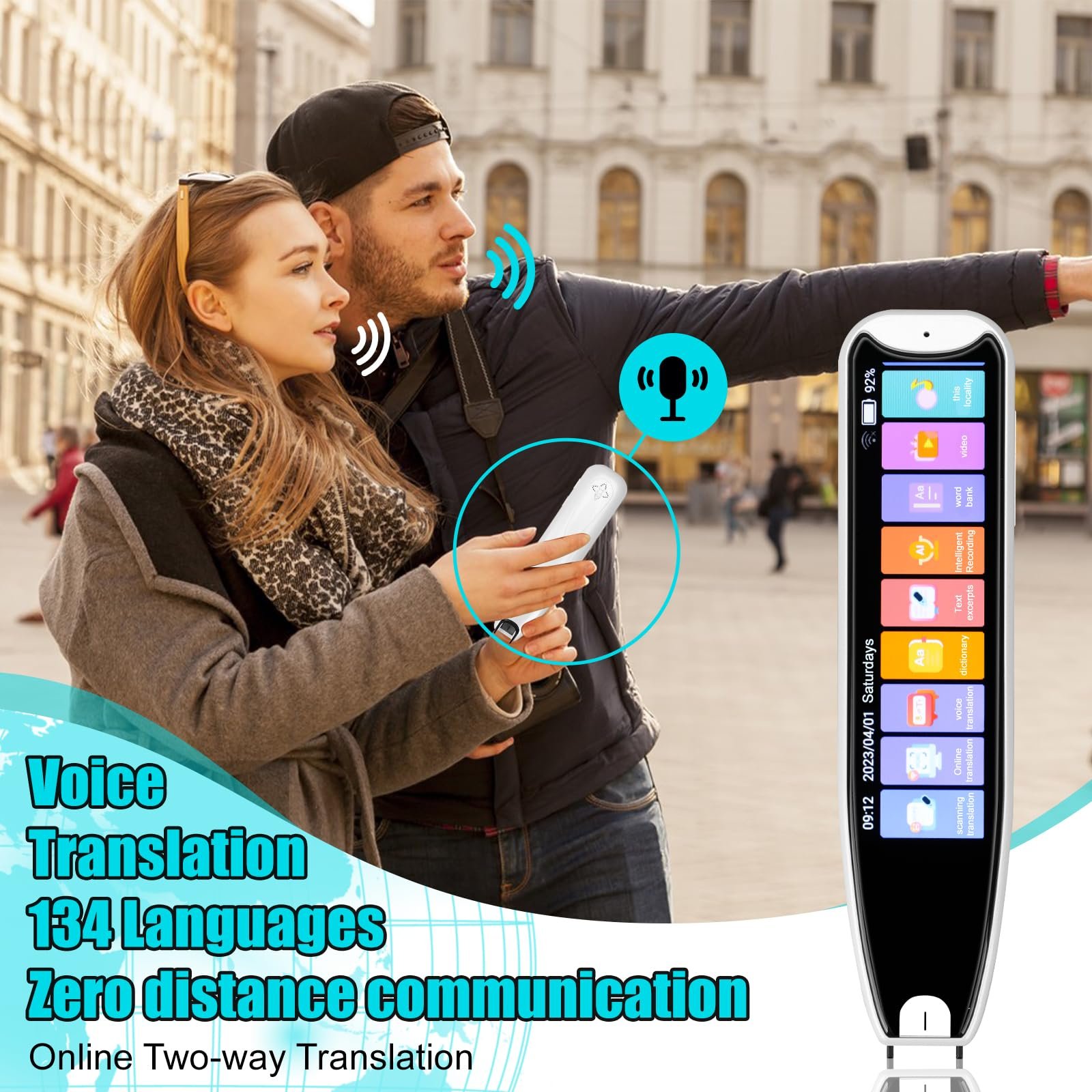 Ручка-перекладач сканер WingFly, 3,7-дюймовий сенсорний екран, інтелектуальна, фото №4