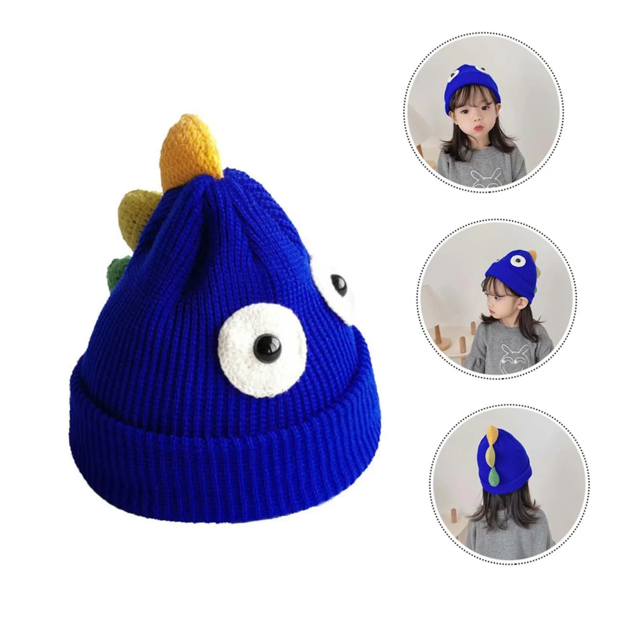 Вовняна шапка Дитяча тепла мультяшна, фото №3