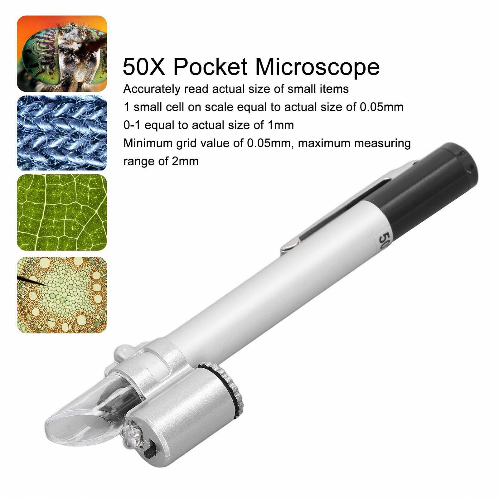 Микроскоп ручной Clear Look 50x портативный с LED подсветкой и шкалой для лаборатории дома ювелирного магазина, фото №3