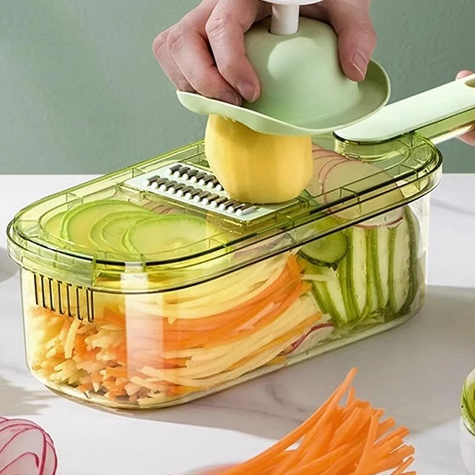 Овочерізка для кухні з контейнером для картоплі, моркви, фото №7