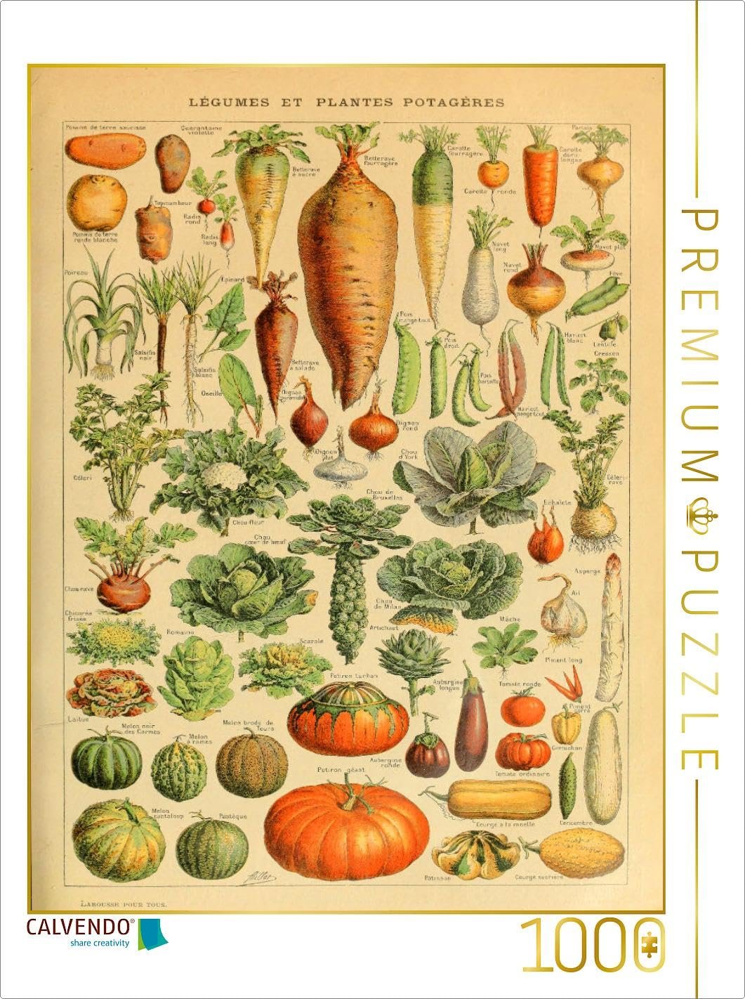 Пазл CALVENDO Natural Board with Vegetables 1000 элементов 48 x 64 см, фото №1