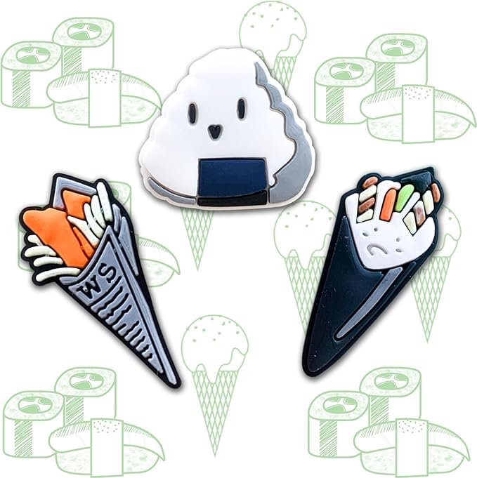Джибітси суші роли їжа Sushi Jibbitz 10 шт аксесуари крокс прикраса, фото №2
