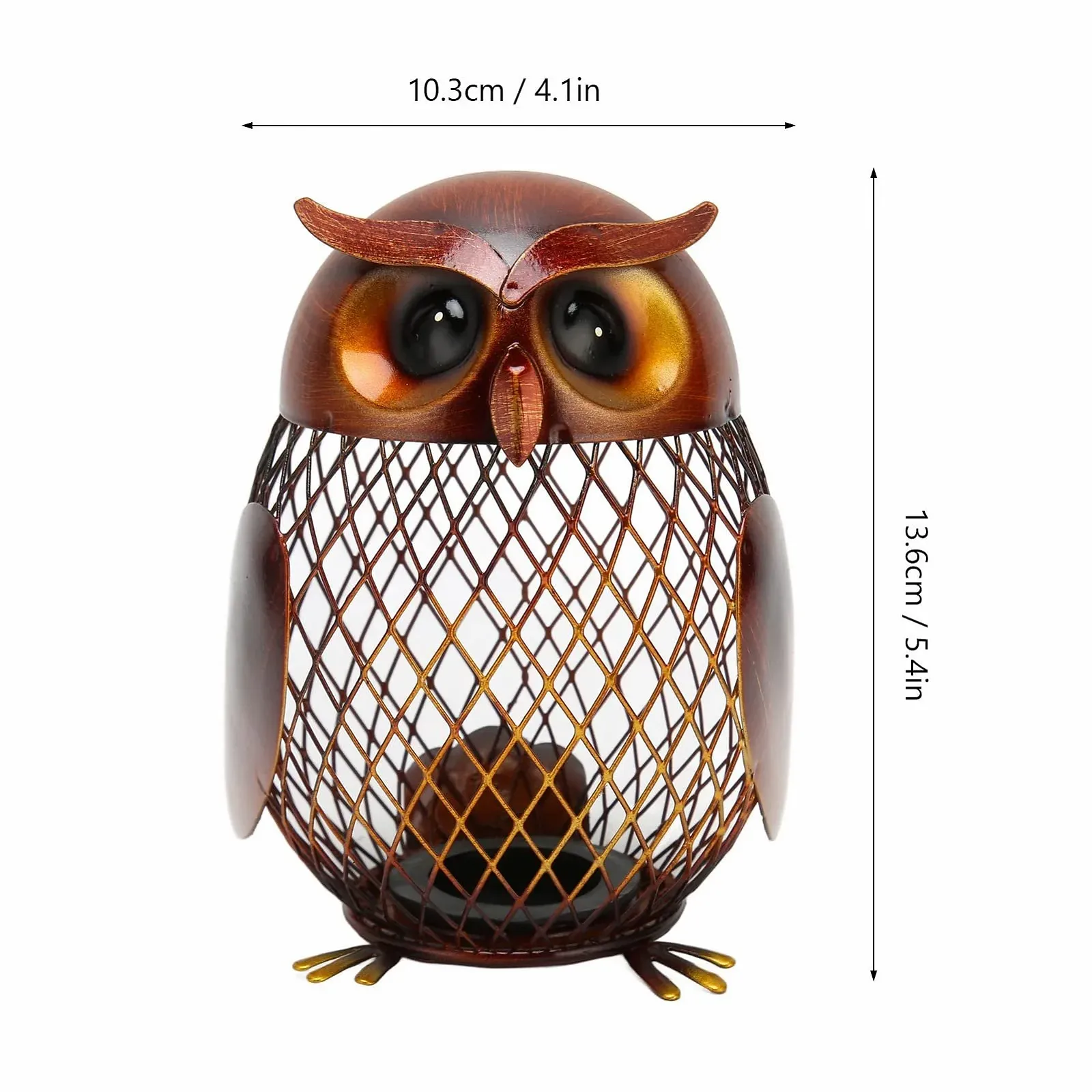 Скарбничка Changor Сова металева 13.7 x 10.4 x 9.6 см залізна, фото №7