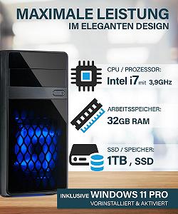 PC HYPER BYTE Office Intel Quad Core i7 3.9GHz 32GB 1TB SSD synthetic.ua - Фото 1