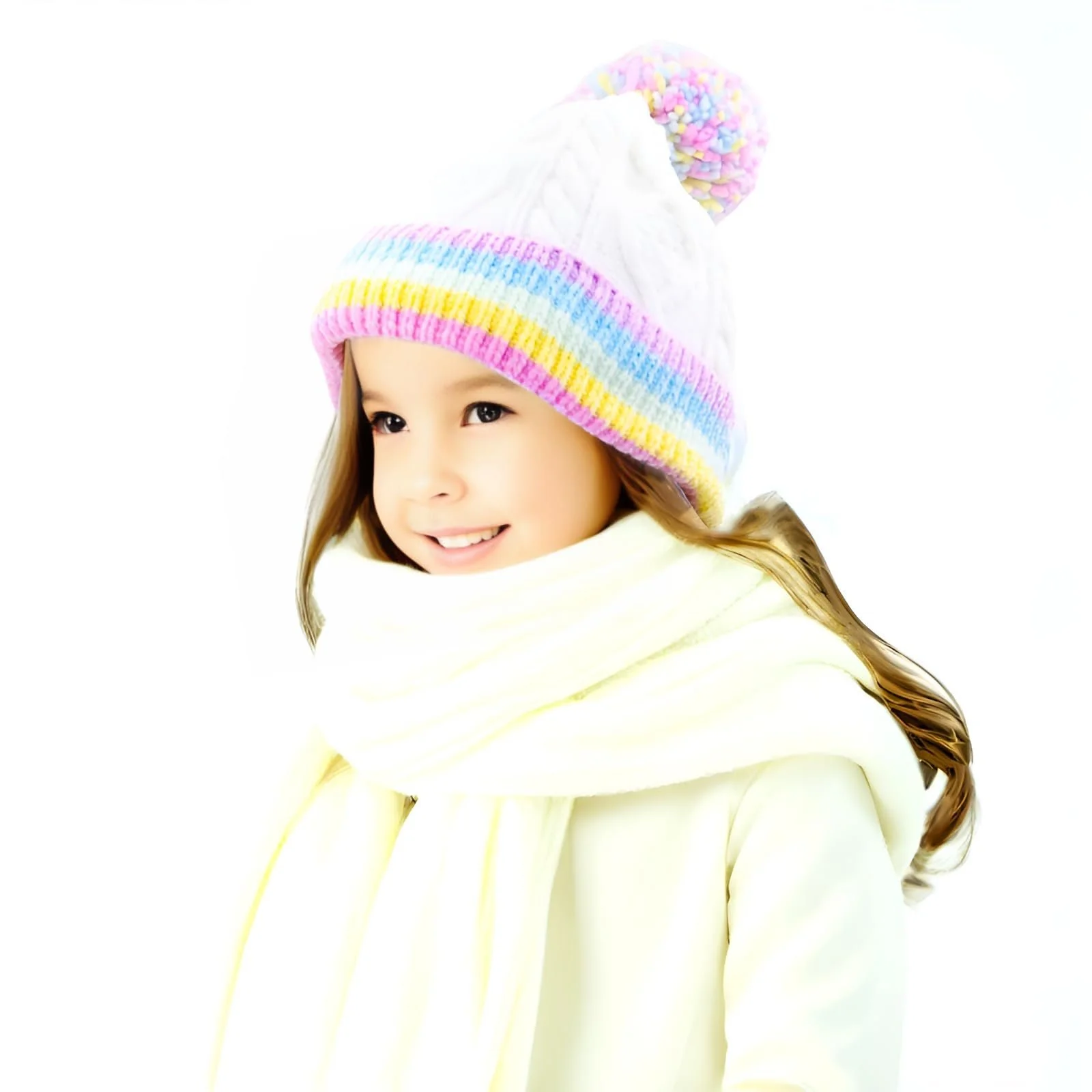 Шапка Білий PinkSheep Дівчата Зима Білий, фото №3 Шапка Білий PinkSheep Дівчата Зима Білий, фото №3