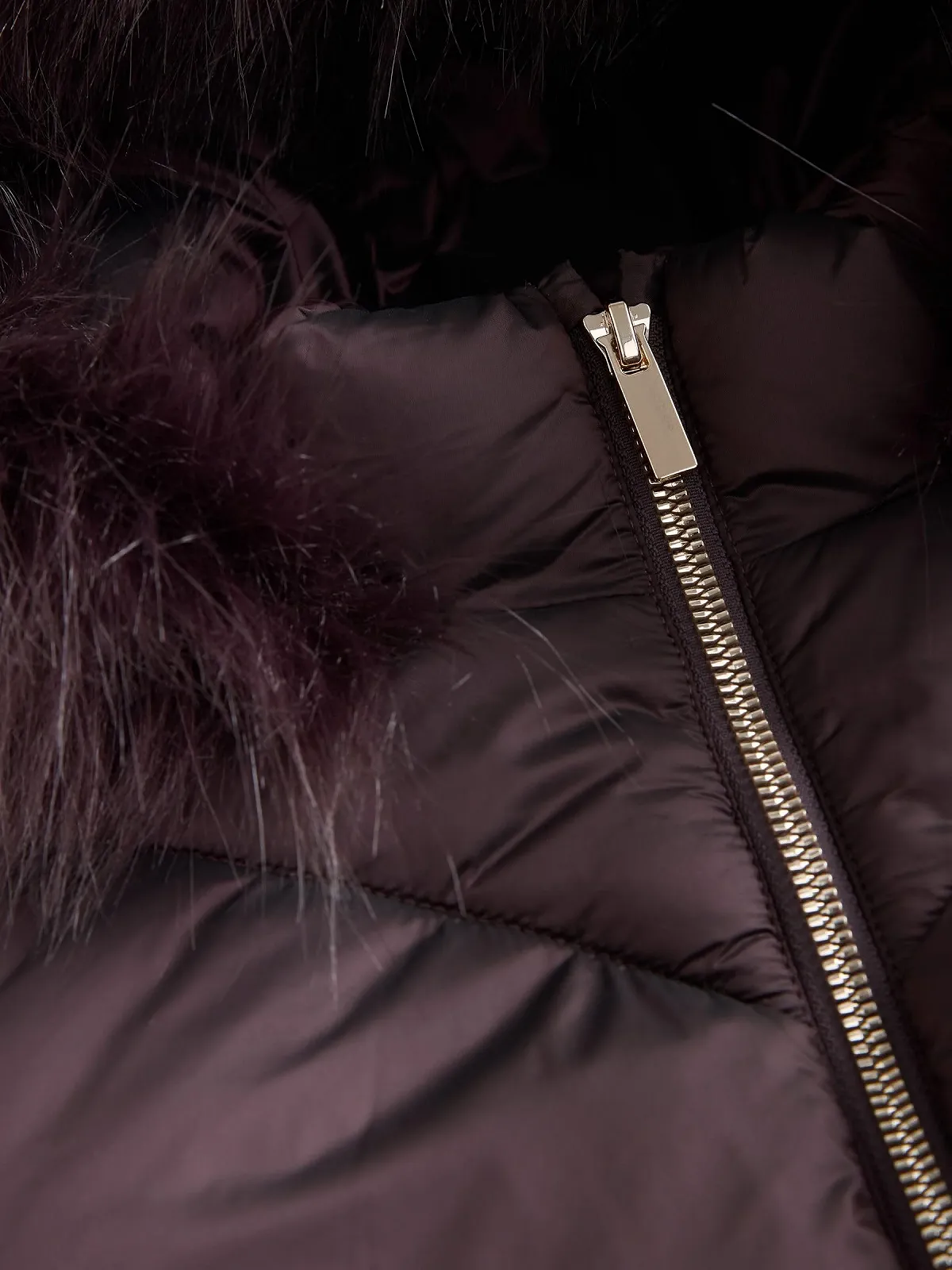 Водонепроникна стьобана куртка для дівчат Next з обробкою зі штучного хутра, фото №3