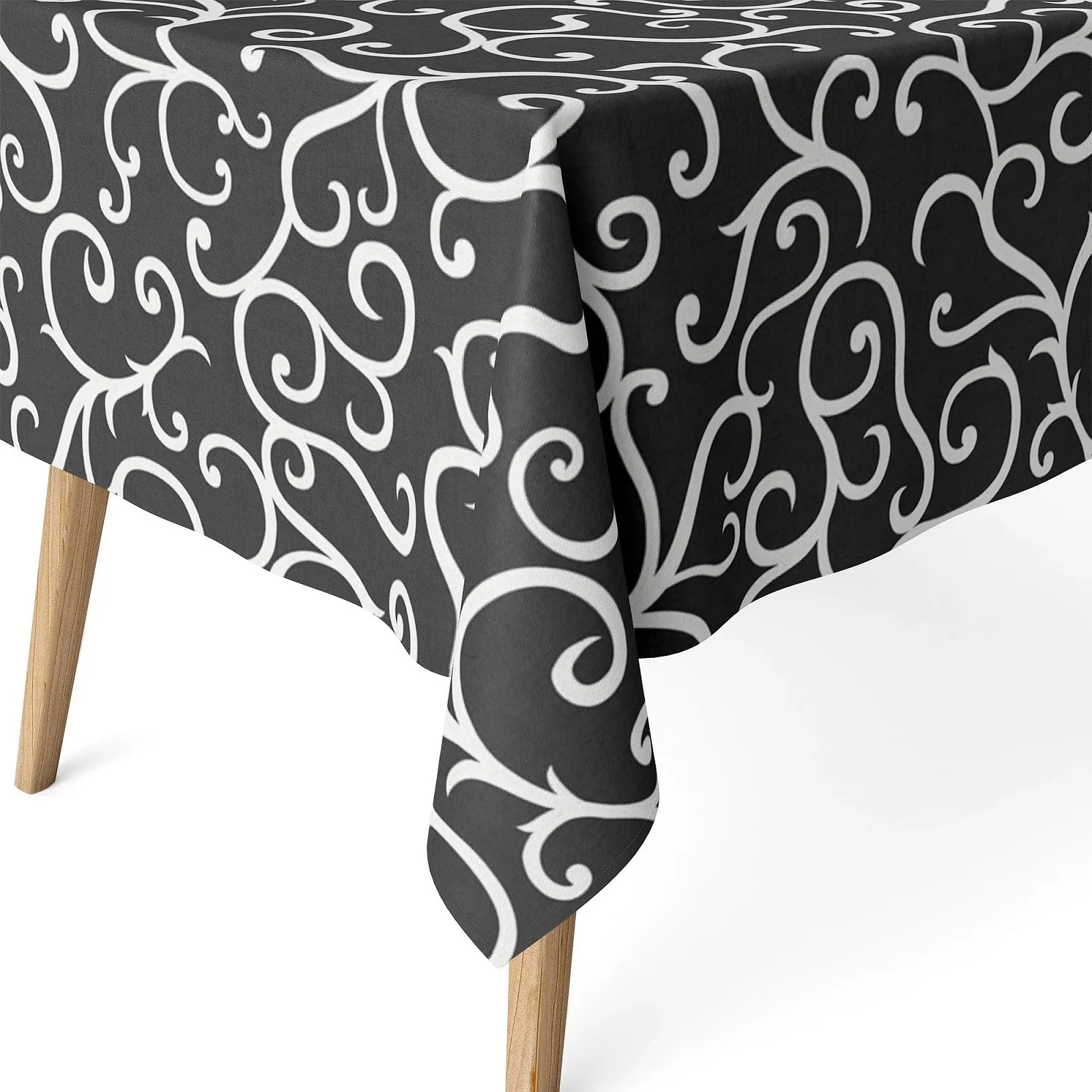 Скатертина Martina Home Loiret 140 см Black Resin Coated Round, фото №1