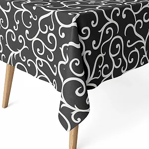 Скатертина Martina Home Loiret 140 см Black Resin Coated Round - Фото 1