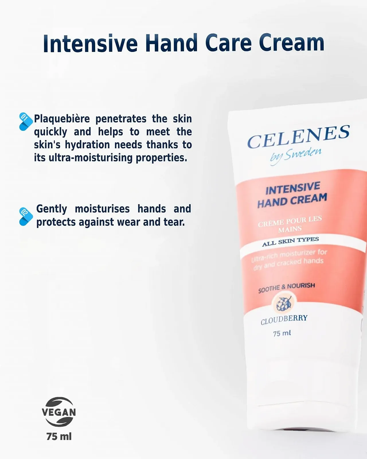 Крем для рук Celenes by Sweden Intensive З екстрактом морошки 75 мл (2 шт. в упаковці), фото №3