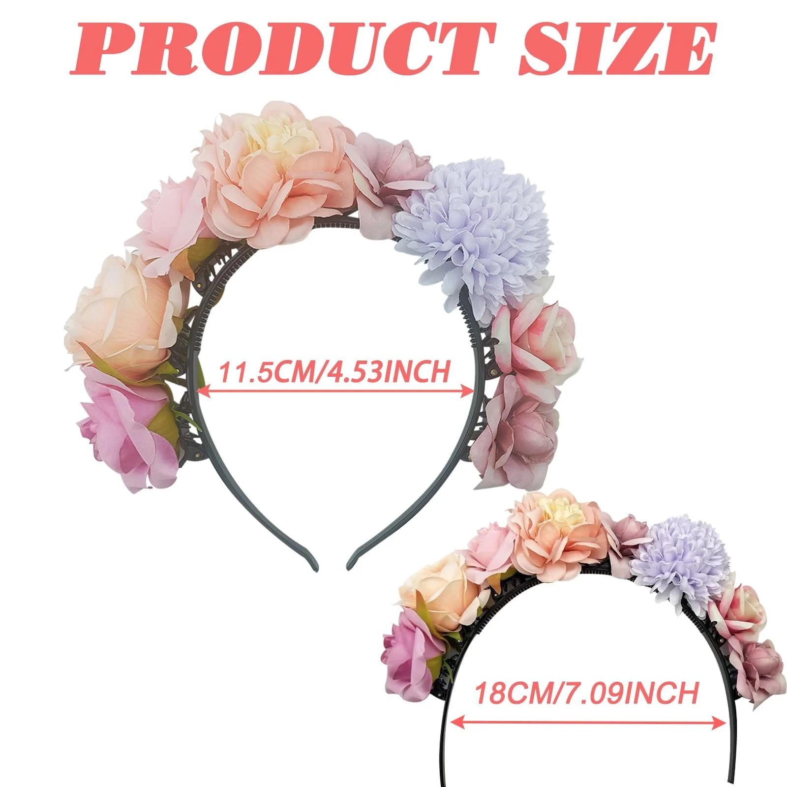 Обруч Квітковий Різнокольорові Квіти, фото №7