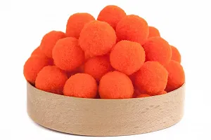 Помпоны для рукоделия Лентомания 20мм бархатные Orange red 10шт (POM20-12) - Фото 1