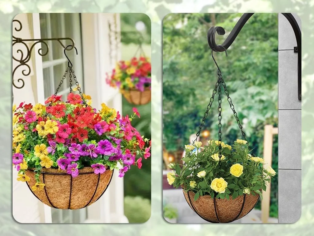 Цепи для подвесных корзин 500 см металлические с крючками, клипсами и саморезами Черный, фото №5