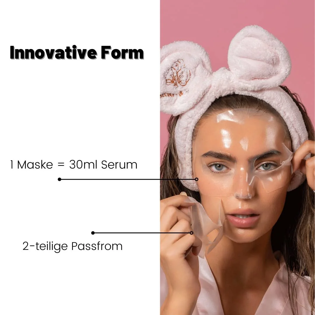 Маска для лица Sisters & Me Гидрогелевая маска 5 шт., Набор для ухода за кожей, Увлажняющая маска для ровного цвета лица с гиалуроновой сывороткой, Q10, Алоэ Вера, Набор масок для лица с высокой дозой, Веганская, фото №3