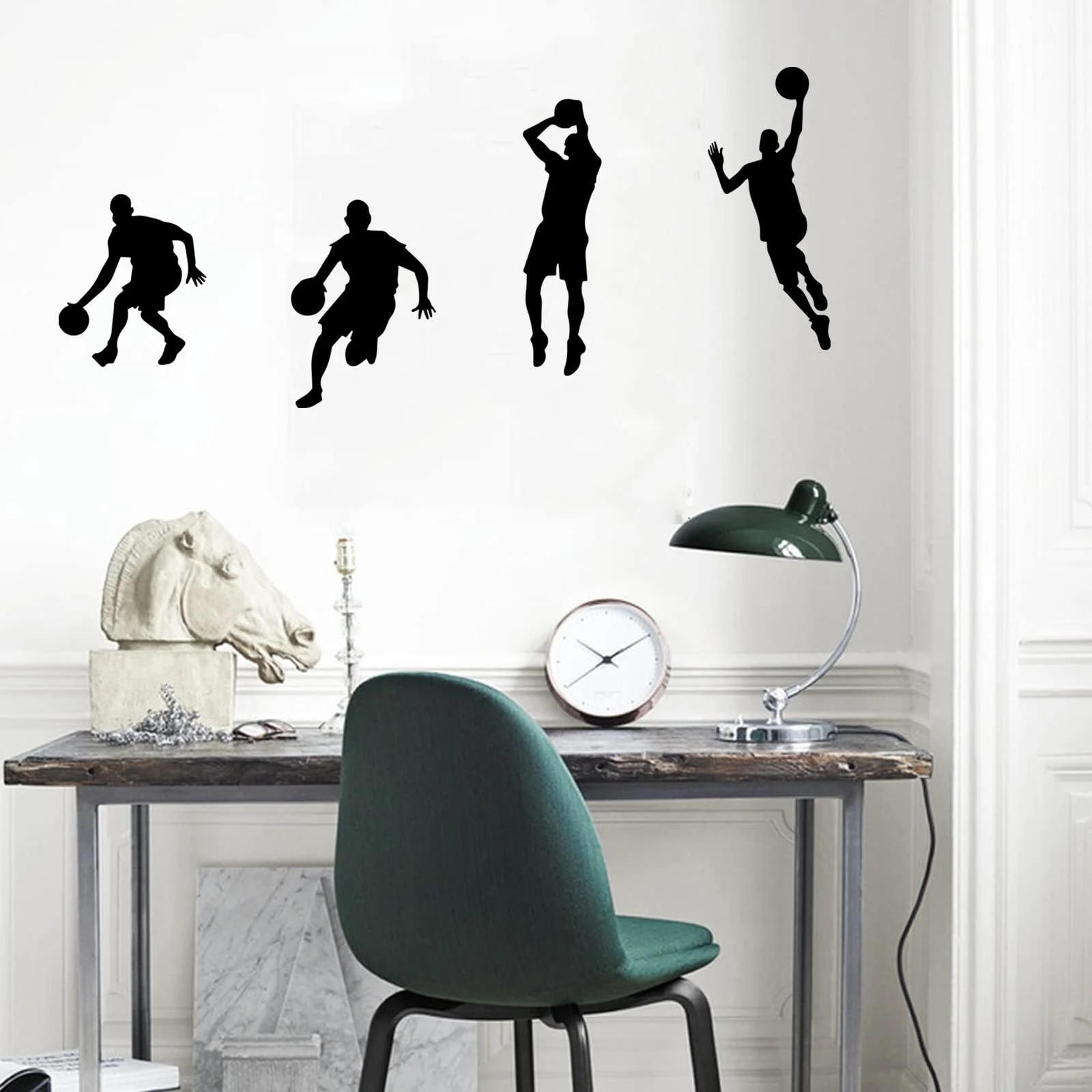 Наклейки на стіну Basketball Sports Style баскетболісти вінілові чорні, фото №2