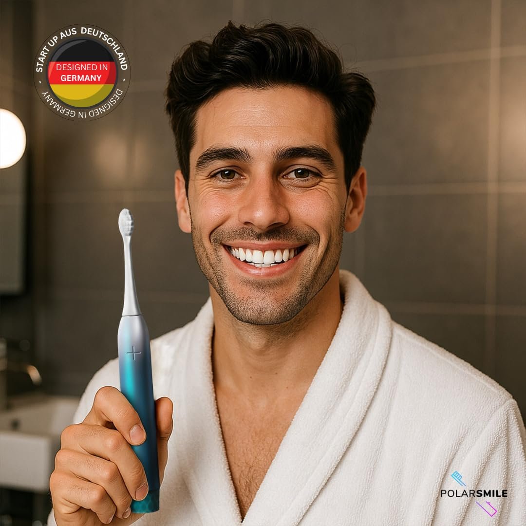 Звукова зубна щітка Polarsmile Pro 40 000 VPM 4 режими таймер 5 хвилин IPX8 акумулятор 60 днів датчик тиску океанічний синій, фото №3