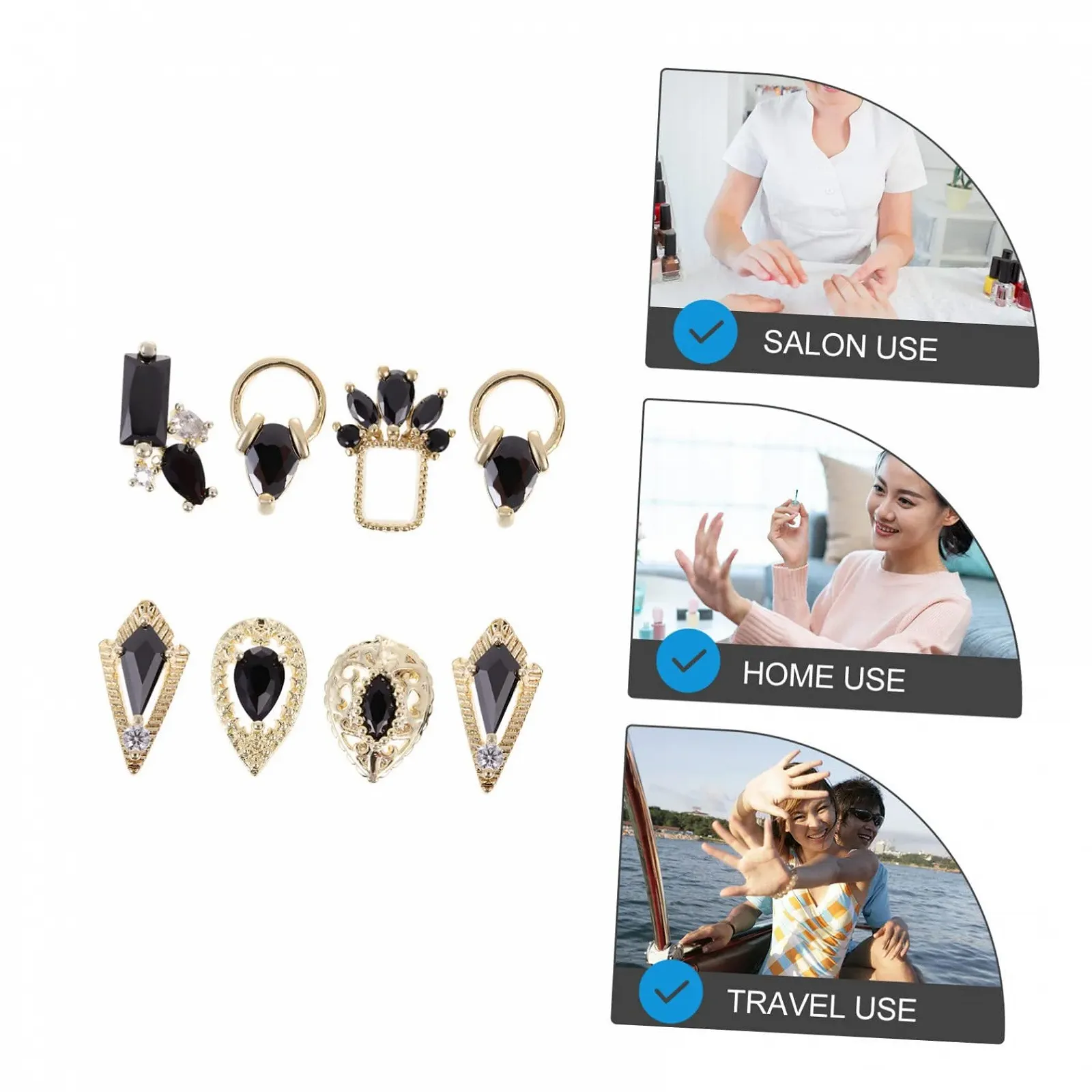 Прикраса для нігтів з чорного циркону, фото №8 Прикраса для нігтів з чорного циркону, фото №8