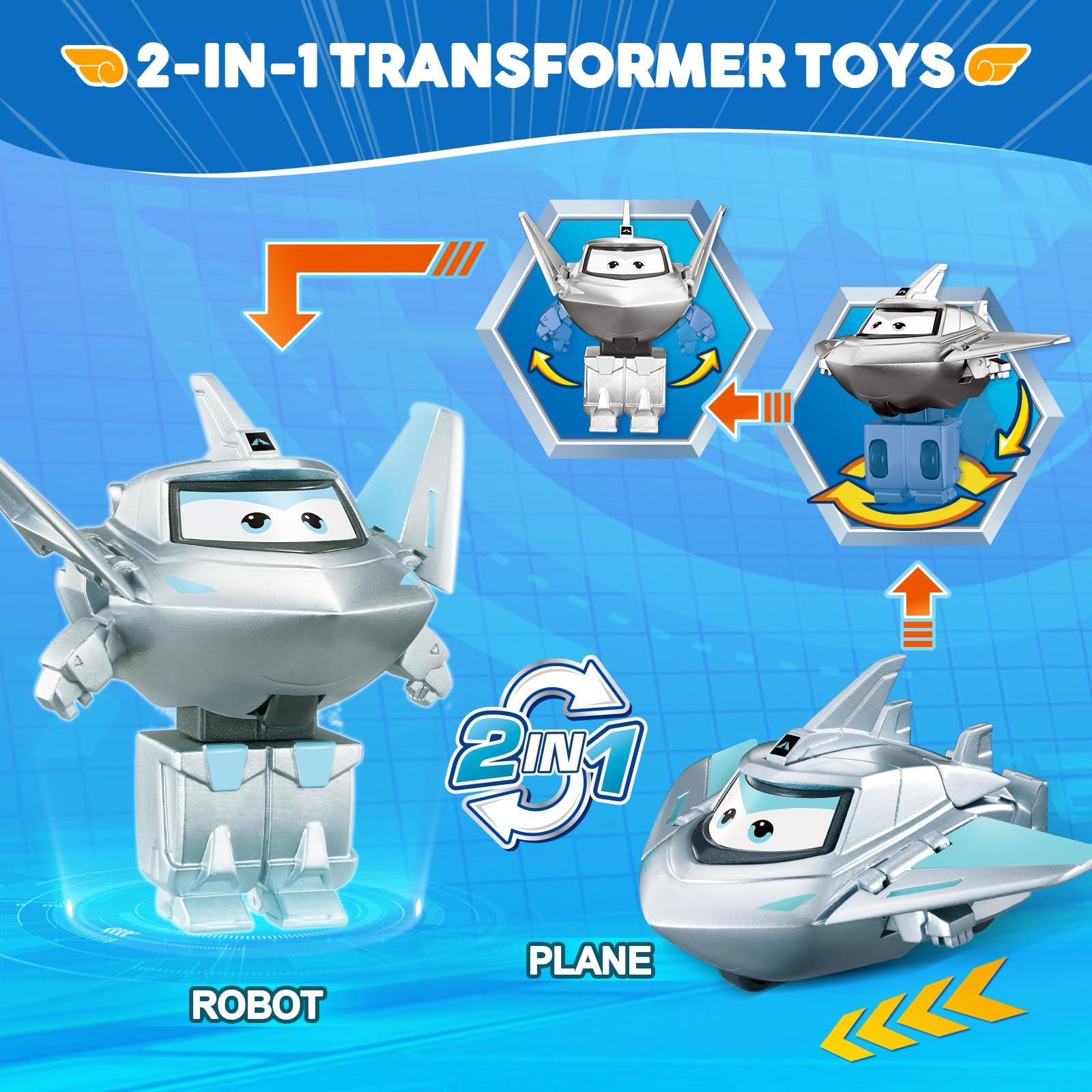 Трансформер Самолет Super Wings Traver, 2 в 1, 5 см, фото №2