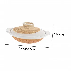 Кастрюля для тушения Toyvian керамическая термостойкая с двумя ручками synthetic.ua - Фото 1