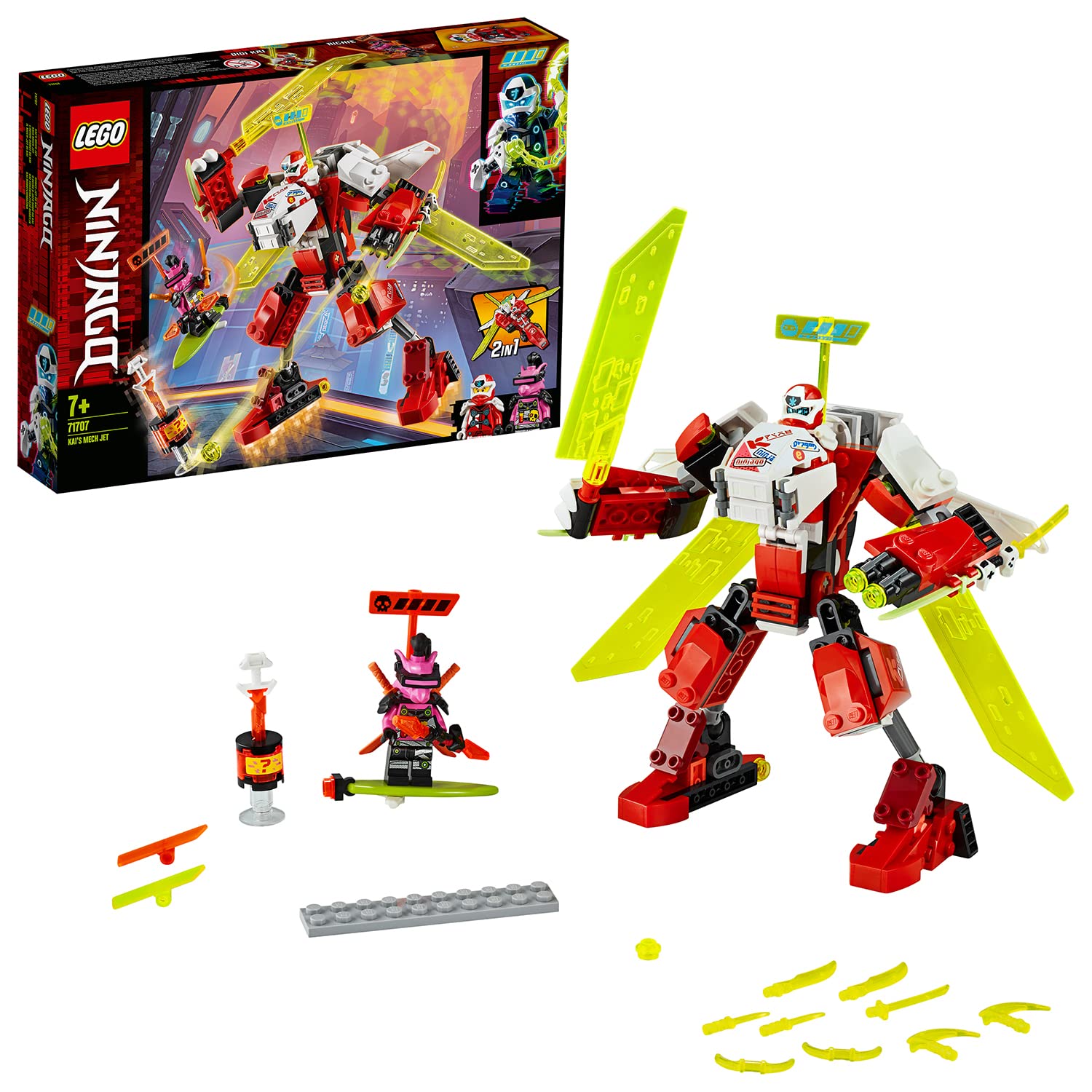 Конструктор Lego Ninjago Kais Mech Jet 71707 2-в-1, фото №1