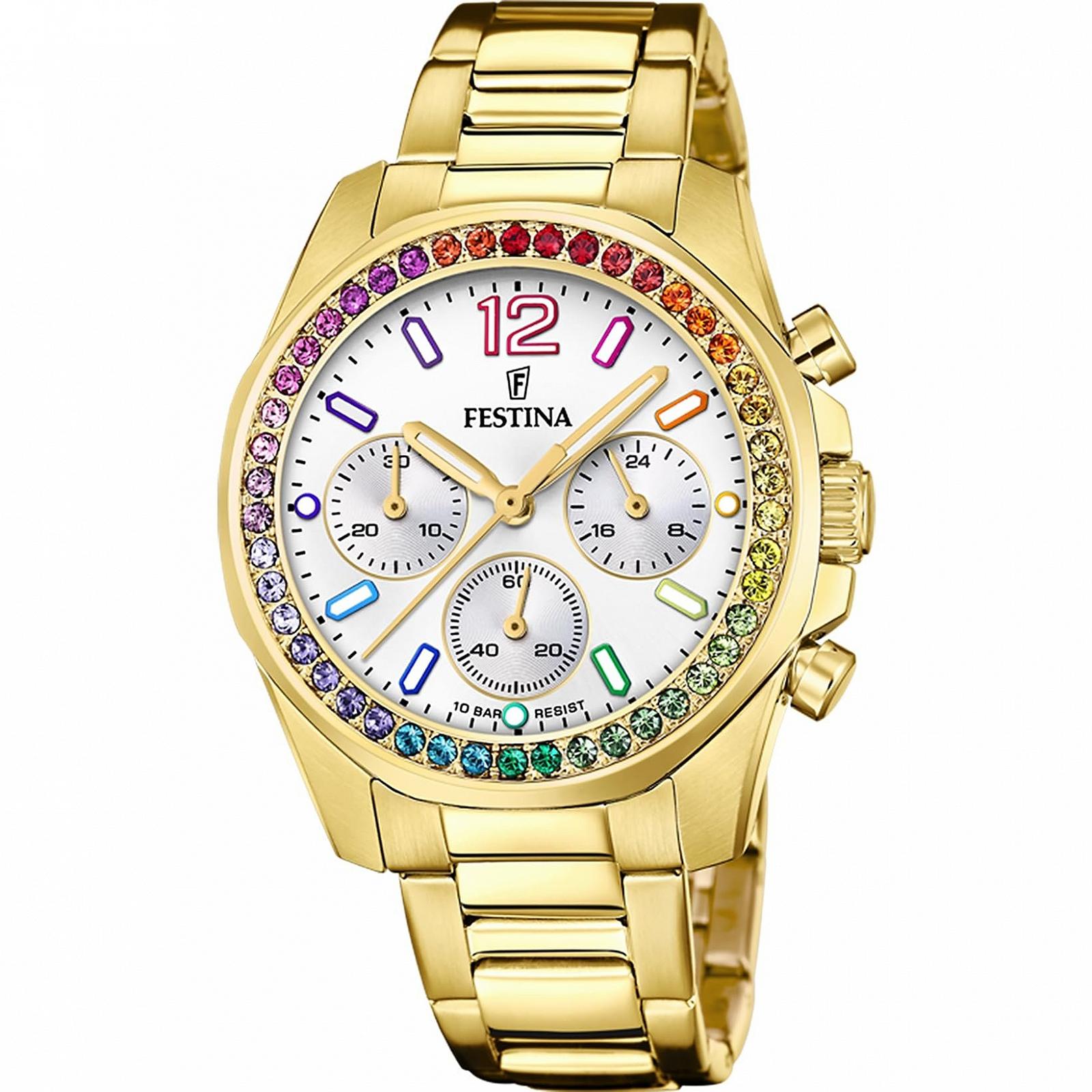 Женские часы Festina White из нержавеющей стали, браслет, фото №3