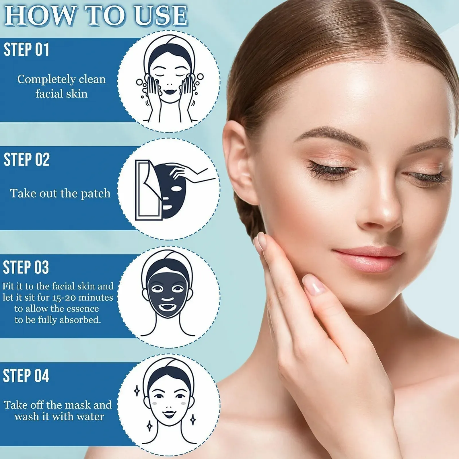 Маска Коллагеновая Органическая, набор из 4 штук, для глубокого увлажнения, для всех типов кожи, фото №4