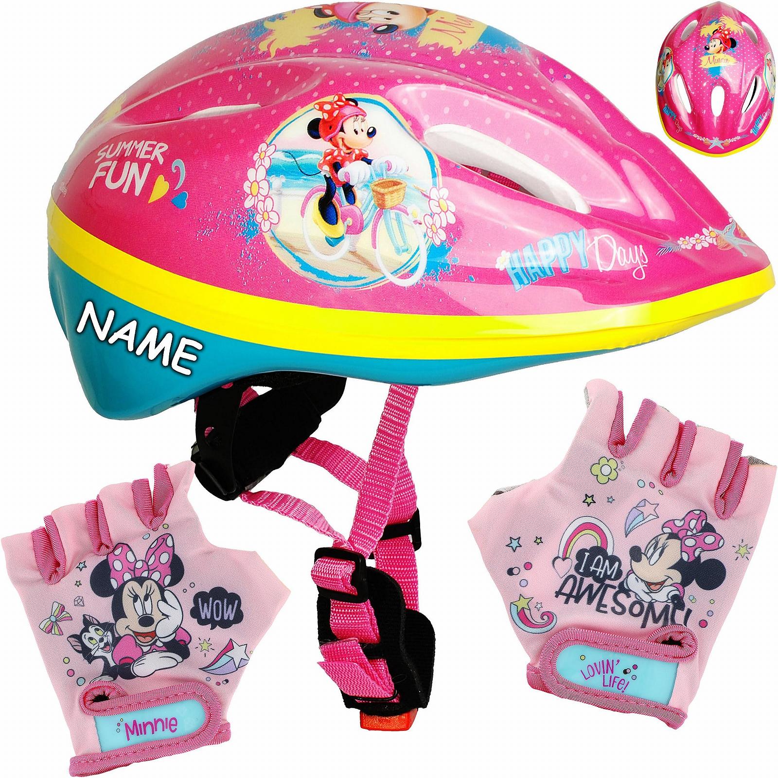 Шолом дитячий Disney Minnie Mouse 52-56 см + Велосипедні рукавички, фото №1