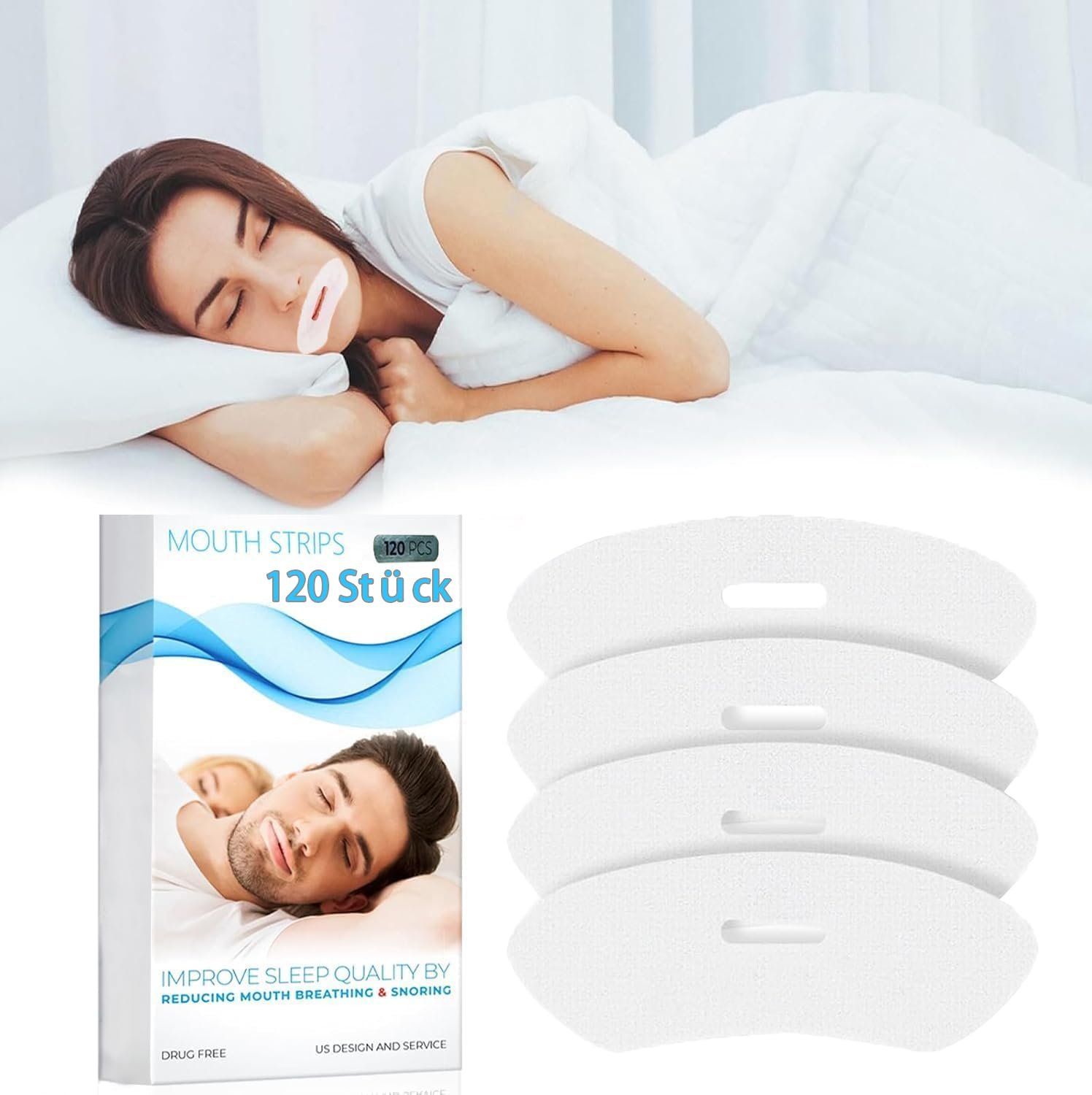 Пластирі для рота для сну 120 шт., фото №1