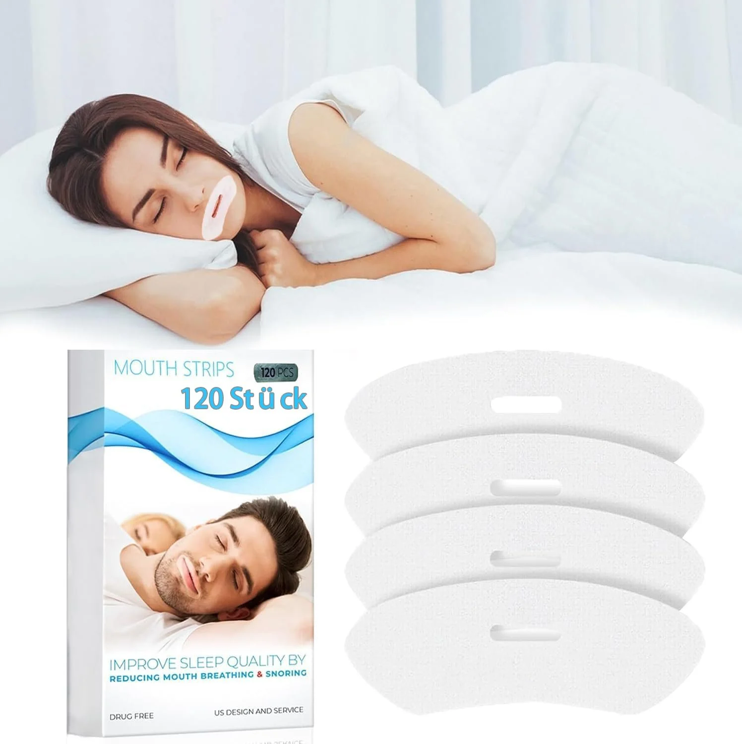 Пластирі для рота для сну 120 шт., фото №1