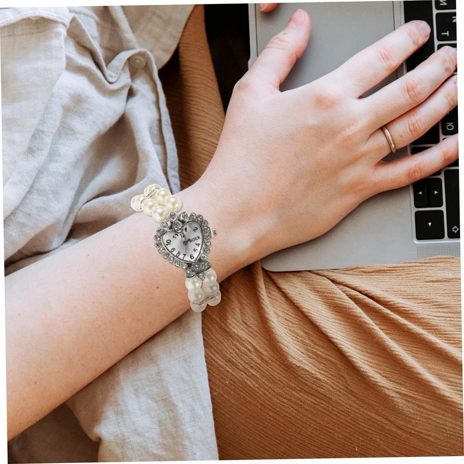 Браслет Жіночий Годинник Faux Pearl Кварц Перламутровий Білий, фото №4 Браслет Жіночий Годинник Faux Pearl Кварц Перламутровий Білий, фото №4