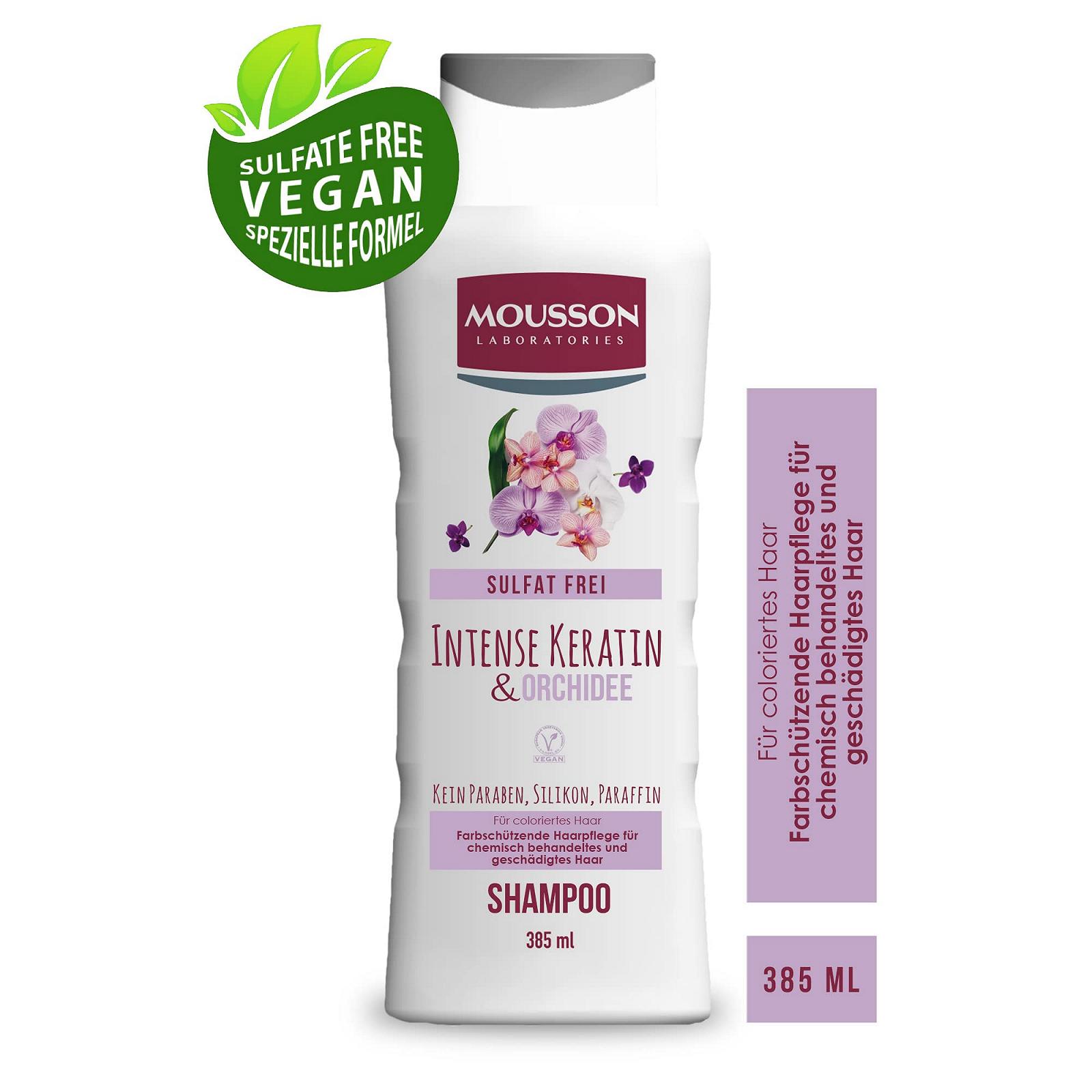 Шампунь Mousson Intensive Keratin & Orchid Захист кольору і відновлення для фарбованого волосся, фото №3