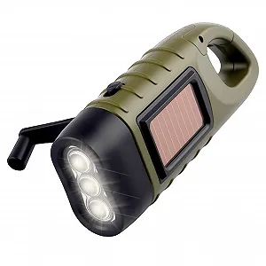 Ліхтар ручний з сонячною панеллю LED аварійний з ручкою та сонячною панеллю, водонепроникний для кемпінгу, походів - Фото 1