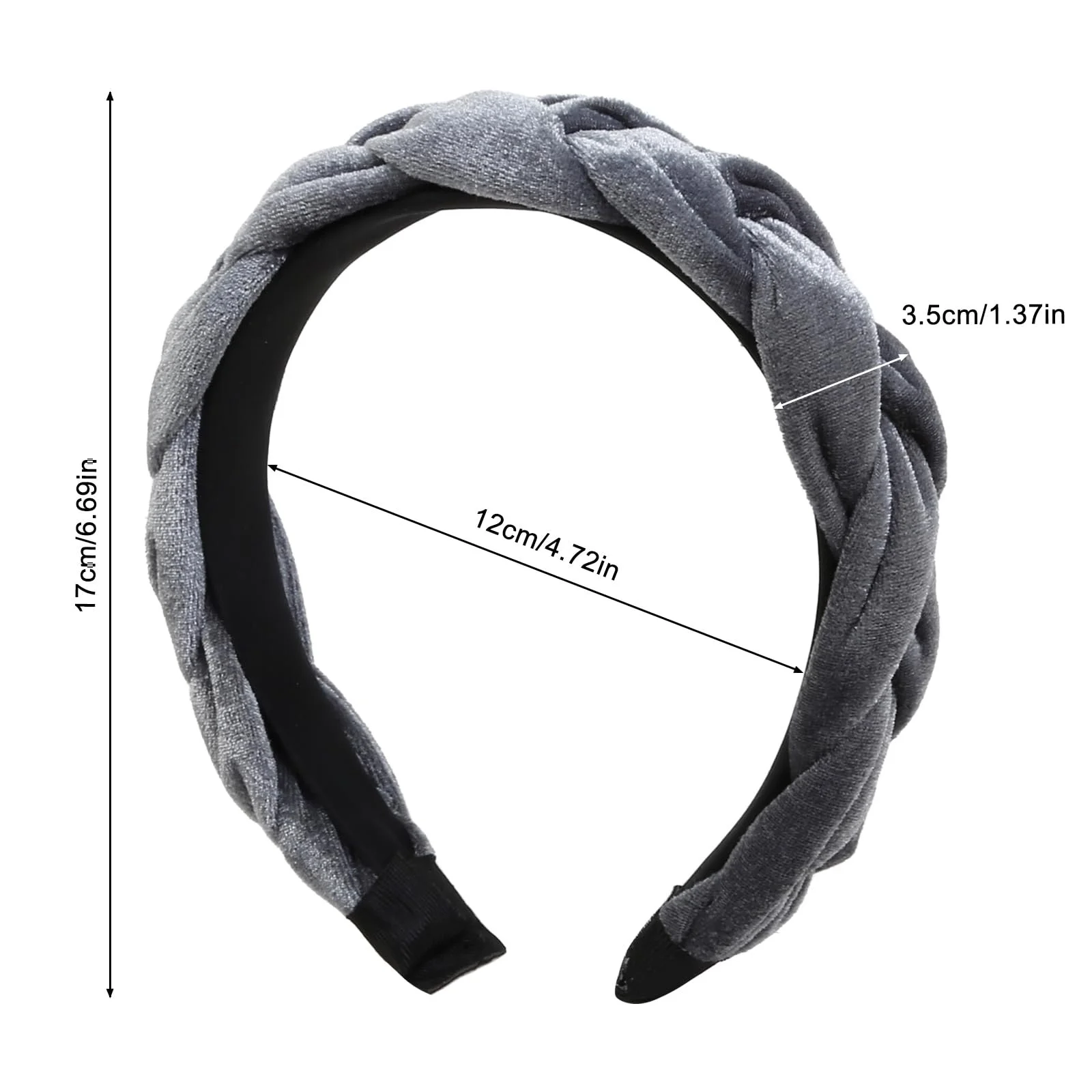 Бархатная Плетена Обруч Широкая, фото №2