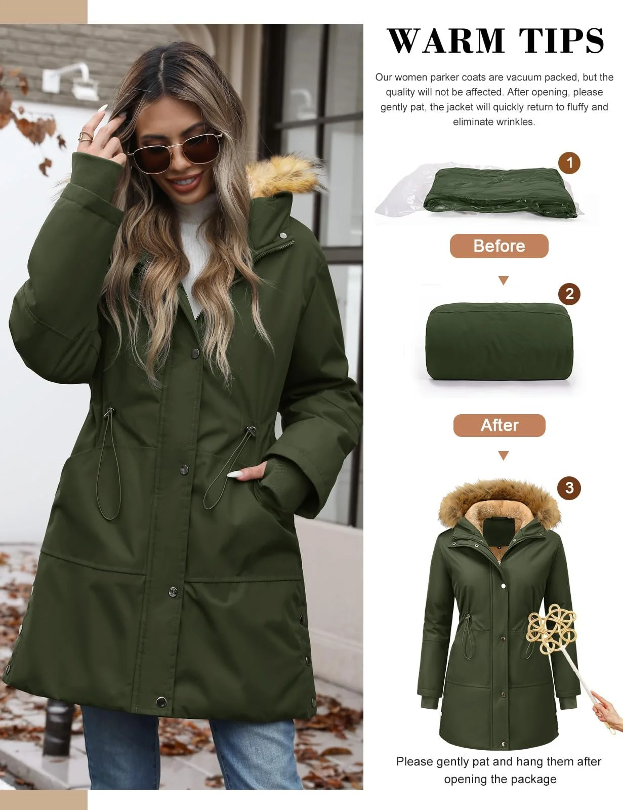 Пальто UMIPUBO Зимове Жіноче, фото №5