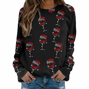 Винтажный Свитшот с круглым вырезом Lässiges Weinglas mit Weihnachtsmannmütze L
föwenzahn, Рождественский, Графический, Длинный рукав - Фото 1