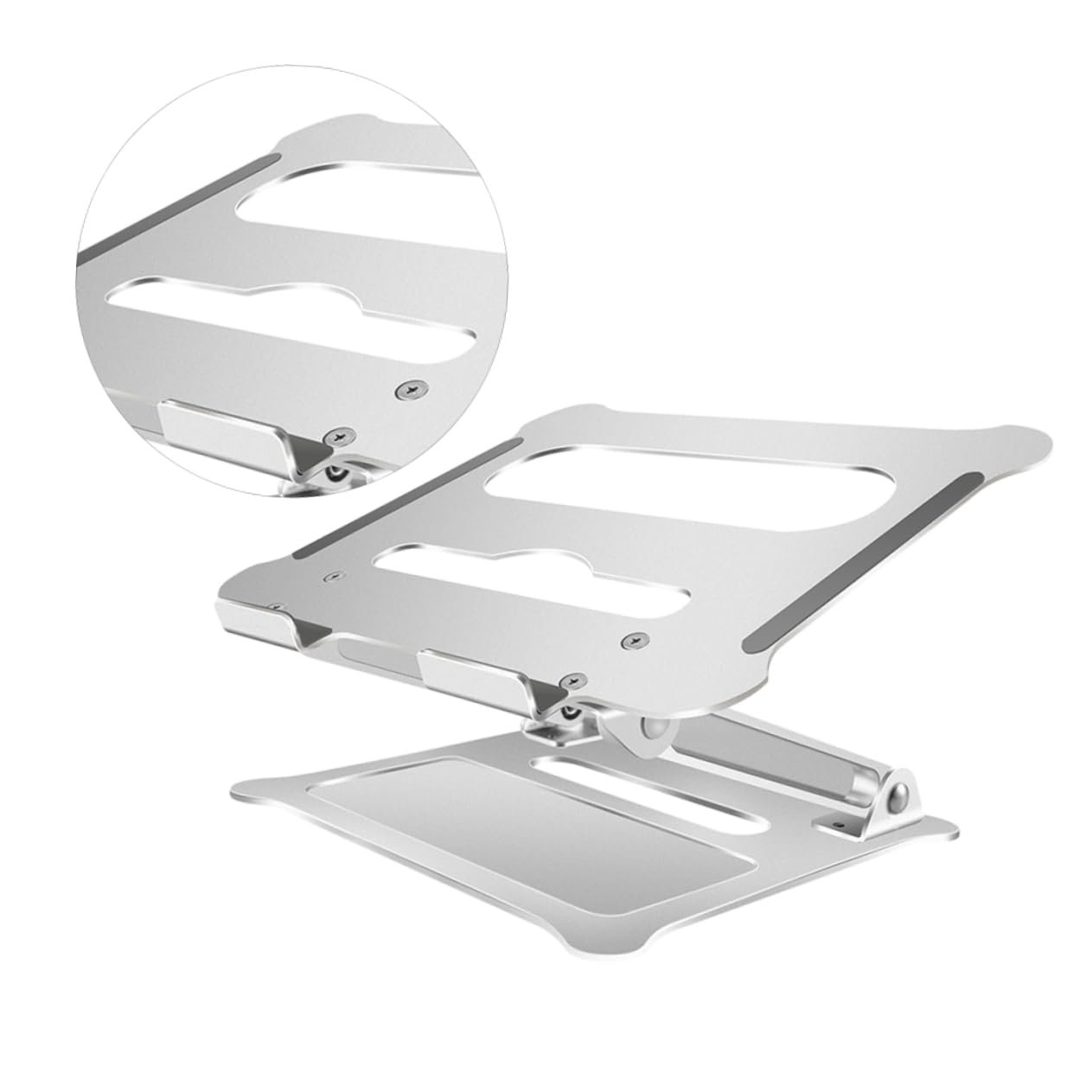 Підставка для ноутбука NUOBESTY складана з алюмінієвого сплаву, регульована по висоті, срібна, для дому, офісу та подорожей, фото №5 Підставка для ноутбука NUOBESTY складана з алюмінієвого сплаву, регульована по висоті, срібна, для дому, офісу та подорожей, фото №5