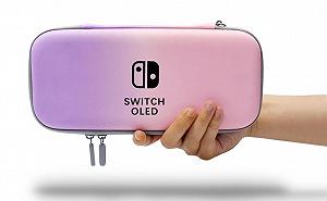 Супер комплект Кейс soft touch чехол стекло 2 накладки для Nintendo Switch OLED Purple-Pink synthetic.ua - Фото 1