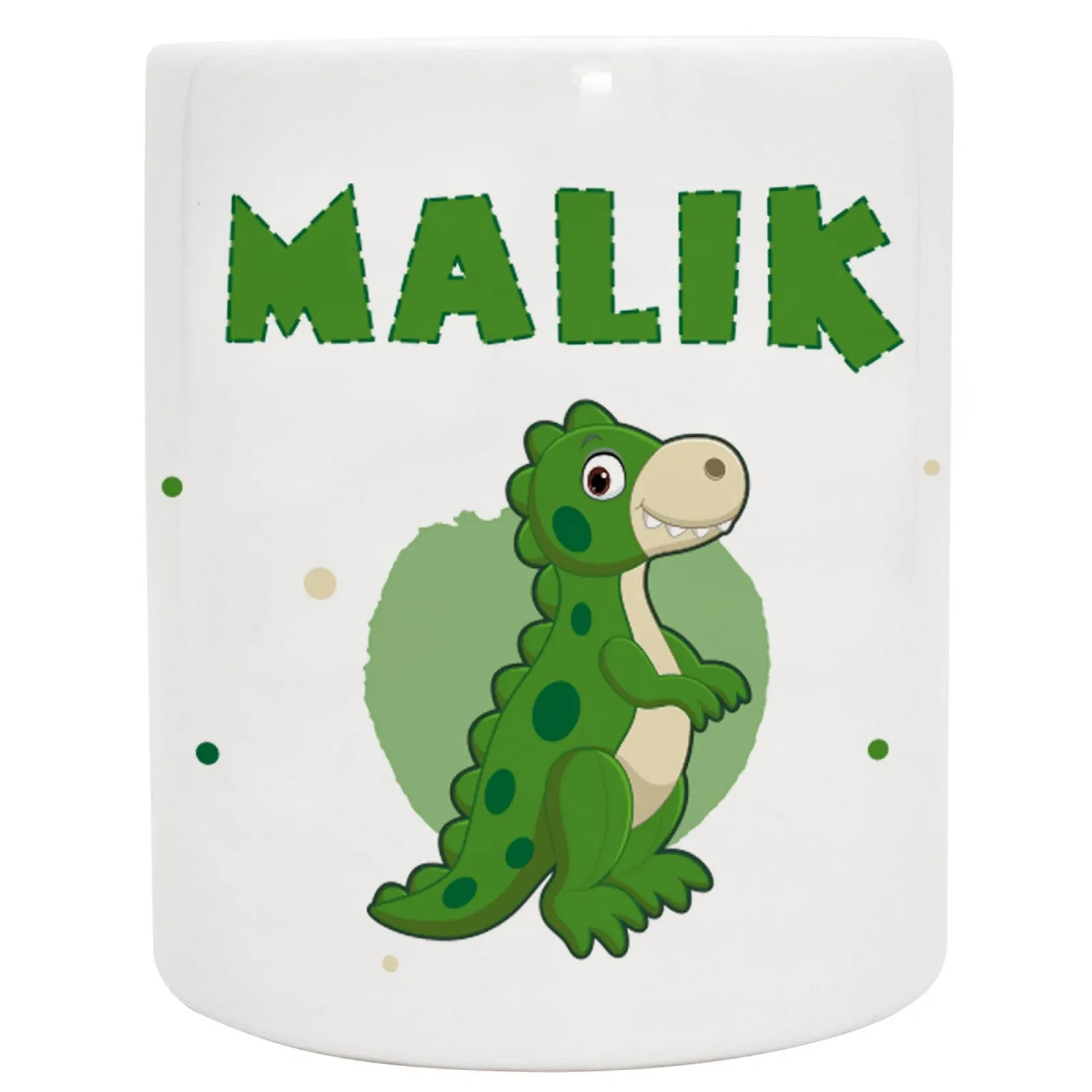 Копилка Ceramic Динозавр Rex именная Темно-зеленая, фото №1