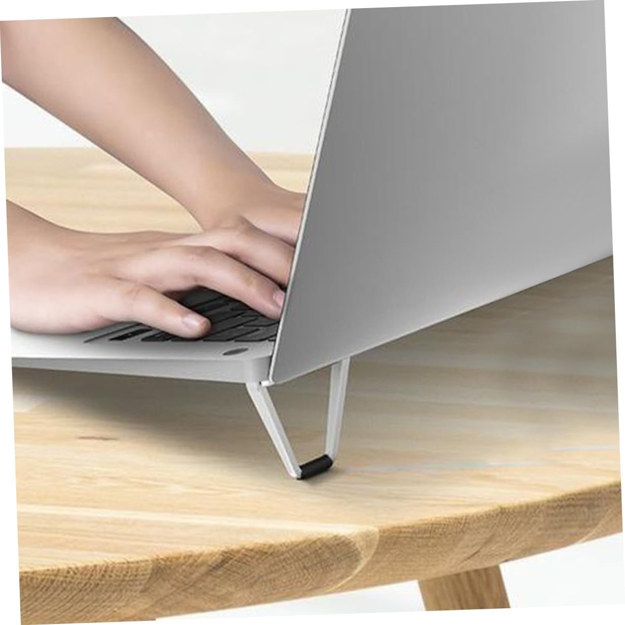Підставка для ноутбука Складана самоклейна ергономічна для охолодження, стабільний тримач з цинкового сплаву для столу та подорожей, 4 шт, фото №4