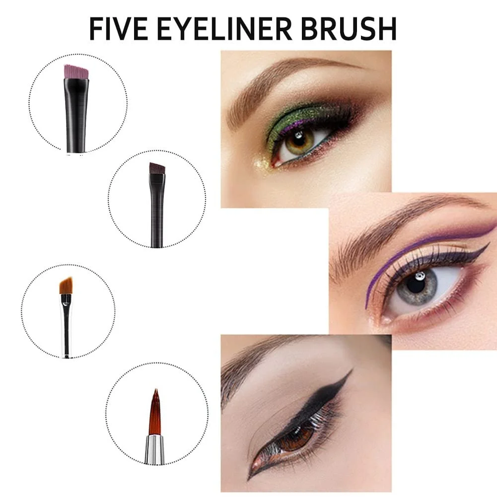 Пензель для підводки очей кутова Набір 5 шт., фото №6