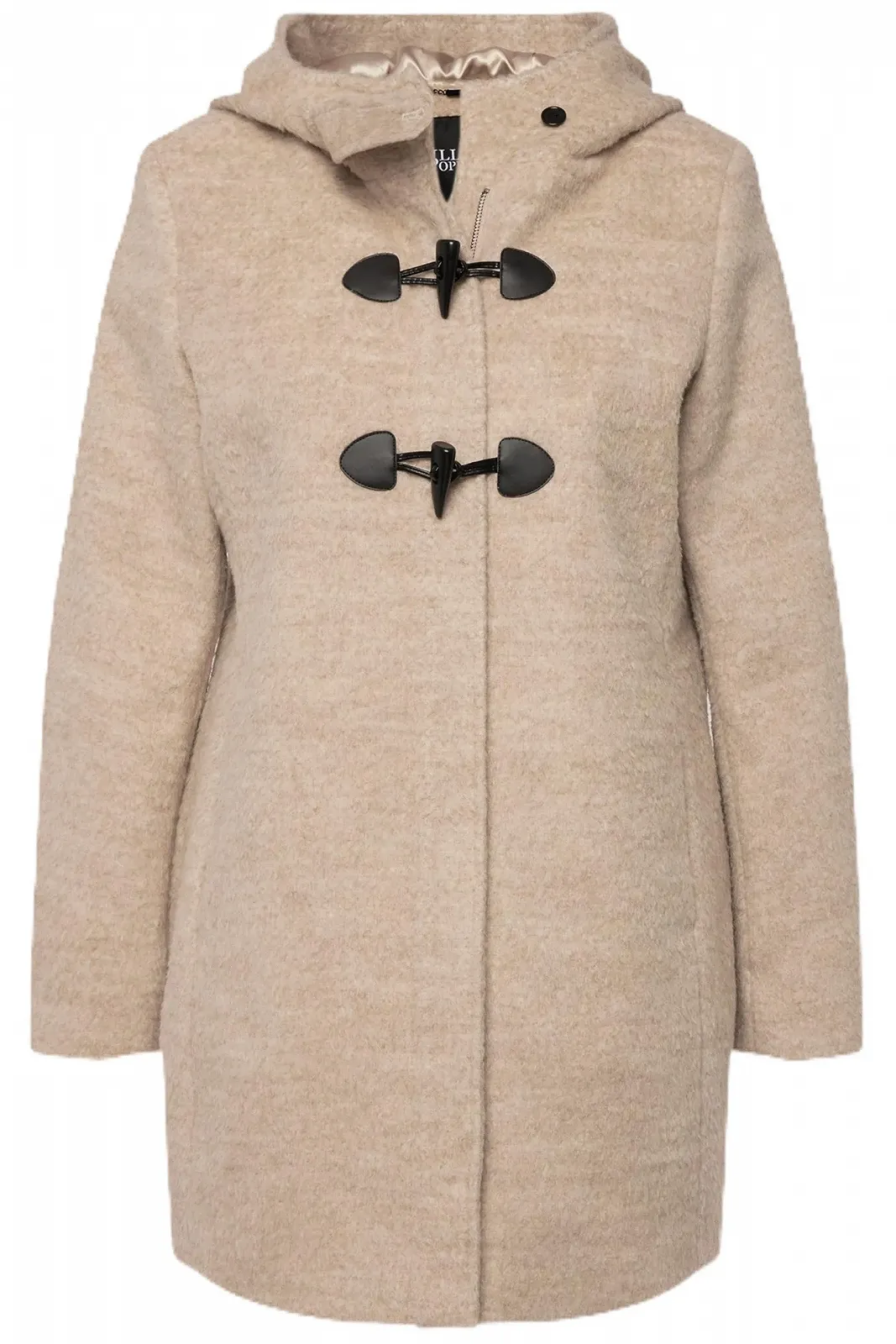 Дафлкот Ulla Popken A-силуету, Суміш Вовни, Капюшон, Ґудзики-Клеванти, Довгий Рукав 825502, фото №1