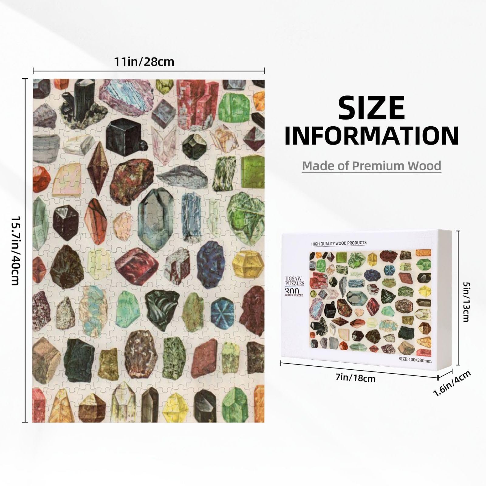 Пазл дерев'яний Vintage Geology Gemstone Crystal Minerals, 300 елементів, фото №5 Пазл дерев'яний Vintage Geology Gemstone Crystal Minerals, 300 елементів, фото №5