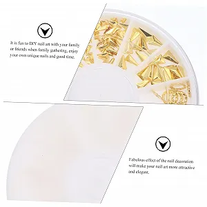 Металлические украшения для ногтей WOONEKY 8 шт. Набор для самостоятельного декорирования ногтей с золотыми заклепками synthetic.ua - Фото 1