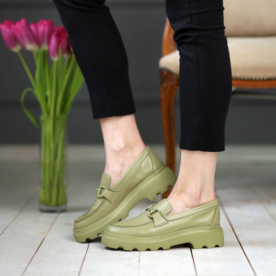 Туфлі Лофери жіночі шкіряні 4S 584059 Авокадо 36 38 40 41, фото №2 Туфлі Лофери жіночі шкіряні 4S 584059 Авокадо 36 38 40 41, фото №2