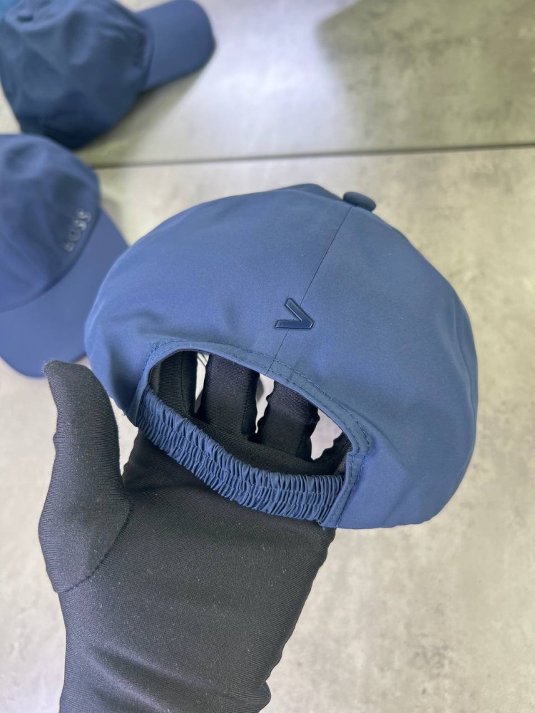 Кепка Boss темно-синя з прогумованим лого на боці gu600, фото №5