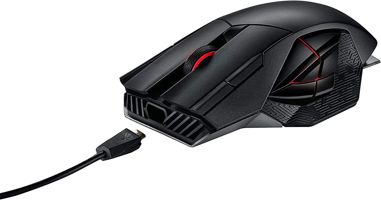Игровая беспроводная мышь ASUS ROG Spatha / Радиоканал / USB / Laser Sensor / 8200 DPI / 12 кнопок / RGB подсветка / Черная, фото №5